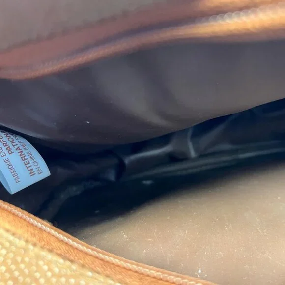 Lagerfeld Brown Leather Toiletry Bag Men's Travel Dopp Kit Zip Pouch Vintage - Picture 2 of 7